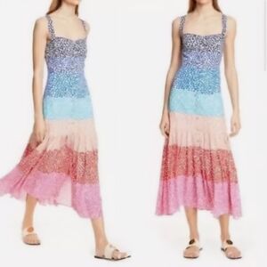 Silver and Blue Sequin Embellished Midi Sundress